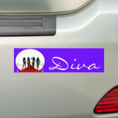 Diva Mode Girls op Red Carpet Bumpersticker (Op auto)