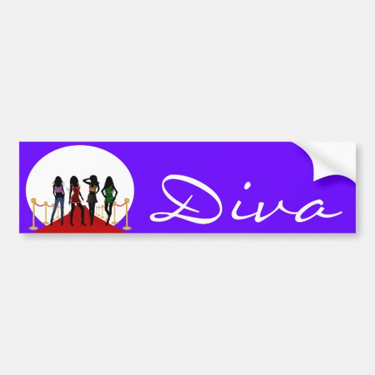 Diva Mode Girls op Red Carpet Bumpersticker (Voorkant)