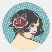 Diva Mode Sticker - Blauwe Stippen (Voorkant)