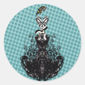 Diva Mode Sticker - Blauwe Stippen (Voorkant)