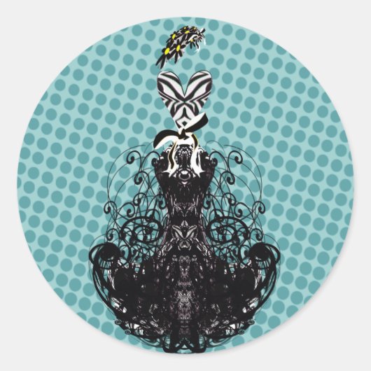 Diva Mode Sticker - Blauwe Stippen (Voorkant)