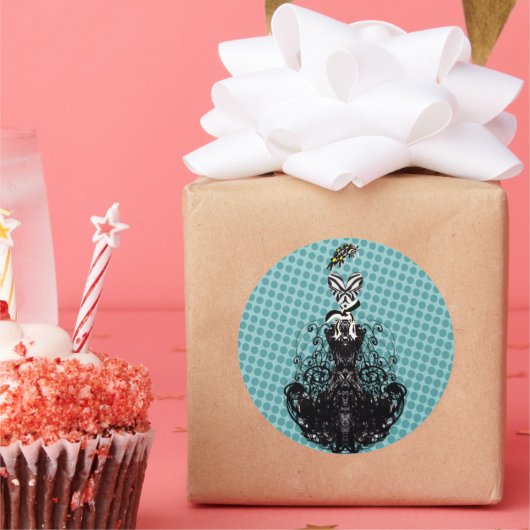 Diva Mode Sticker - Blauwe Stippen (Feest)