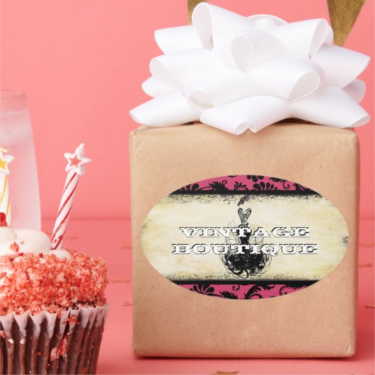 Diva Mode Sticker Oranje Retro Stippen (Feest)