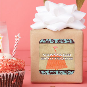 Diva Mode Sticker Oranje Retro Stippen