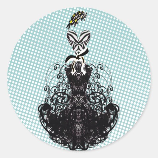 Diva Mode Sticker - Witte Stippen (Voorkant)