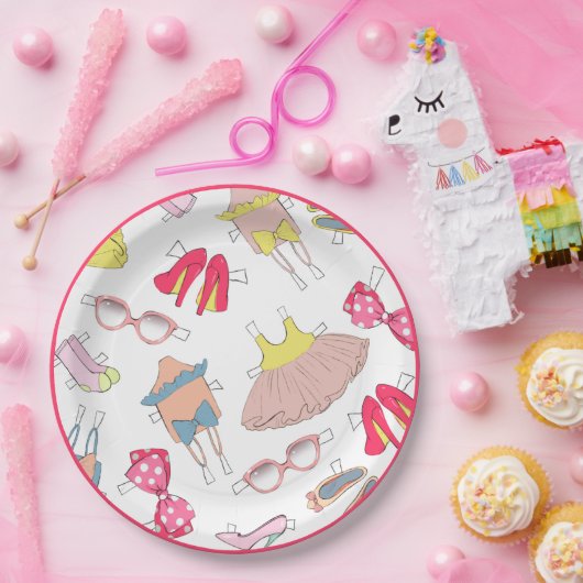 Diva Mode Stilettos Waterverf Party Papieren Bordje (Feest)