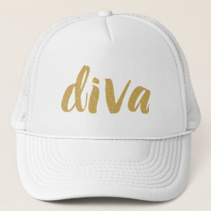 Diva Modern Glitter Text Design Trucker Pet
