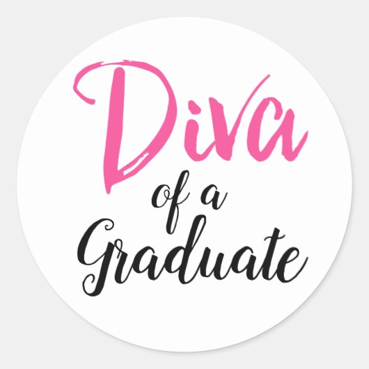 "DIVA of a Afstuderen" Ronde Sticker (Voorkant)