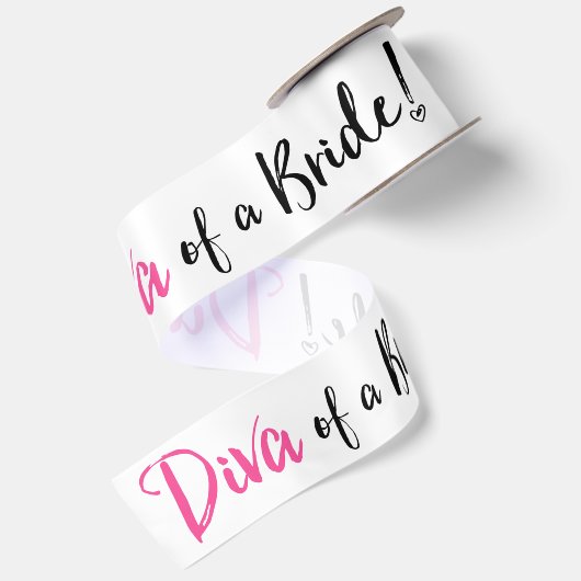 "Diva of a Bride!" Satijnen Lint (Achterkant)