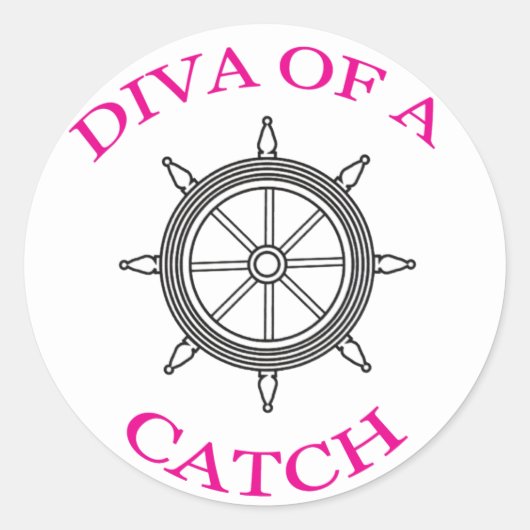 Diva of a Catch Ronde Sticker (Voorkant)