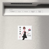 "Diva of a Cook" Magnets Magneet (Insitu (Vaatwasser))