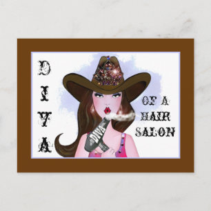 "Diva of a Cowgirl" Hair Salon Briefkaarten