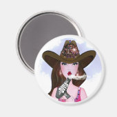 "Diva of a Cowgirl" Hair Stylist Magneet (Voorkant / Achterkant)