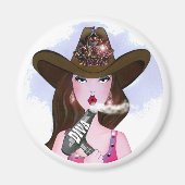 "Diva of a Cowgirl" Hair Stylist Magneet (Voorkant)