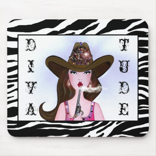 "Diva of a Cowgirl" Mousepad Muismat (Voorkant)