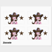 "DIVA of a Cowgirl" Rechthoekige Sticker (Vel)