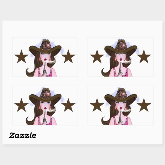 "DIVA of a Cowgirl" Rechthoekige Sticker (Vel)