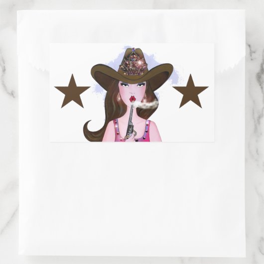 "DIVA of a Cowgirl" Rechthoekige Sticker (Tas)