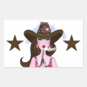 "DIVA of a Cowgirl" Rechthoekige Sticker (Voorkant)