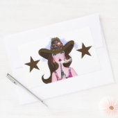 "DIVA of a Cowgirl" Rechthoekige Sticker (Envelop)