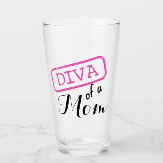 "Diva of a mam" Glas (Voorkant)