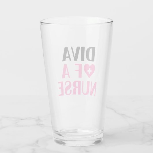"Diva of a Nurse" Glas (Achterkant)