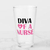 "Diva of a Nurse" Glas (Voorkant)