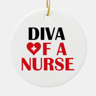 "Diva of a Nurse" keramische Ornamenten