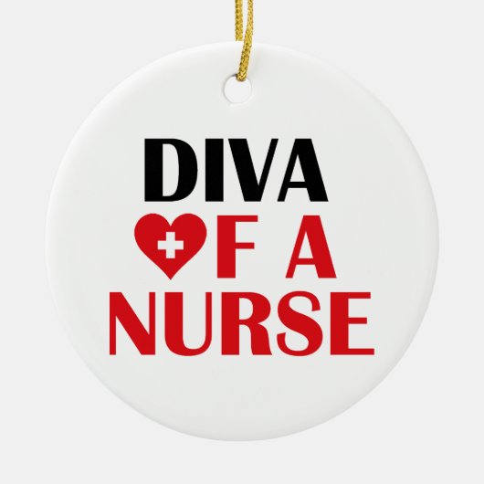 "Diva of a Nurse" keramische Ornamenten (Voorkant)