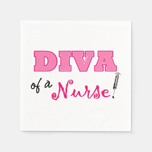"DIVA of a Nurse" Papier Napkins Servet (Voorkant)