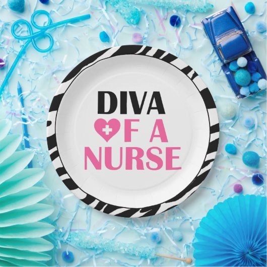 "DIVA OF A NURSE" PAPIEREN BORDJE (Feest)