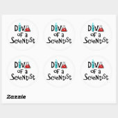 "DIVA of a Scientist" Ronde Sticker (Vel)