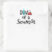 "DIVA of a Scientist" Ronde Sticker (Tas)