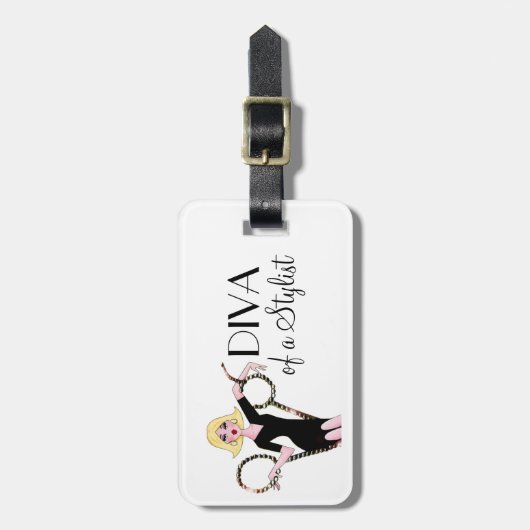 "Diva of a Stylist"-Bagagelabels Bagagelabel (Voorkant verticaal)