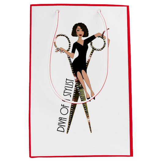 "Diva of a Stylist" Gemiddelde Gift Bag Medium Cadeauzakje (Voorkant)