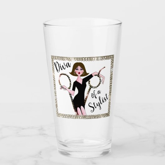 "Diva of a Stylist" Glas (Voorkant)