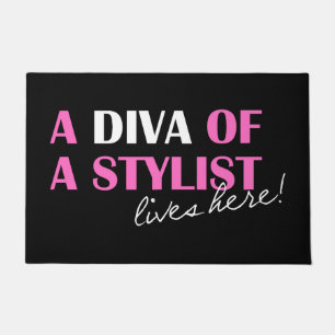 "Diva of a Stylist leeft hier!" Vloermatten Deurmat