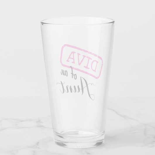 "Diva of a tante" Glas (Achterkant)