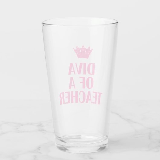 "Diva of a Teacher" Glas (Achterkant)