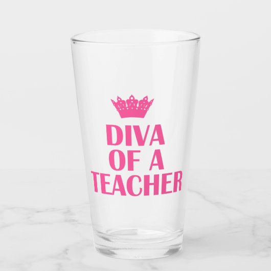 "Diva of a Teacher" Glas (Voorkant)