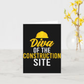 Diva Of The Construction Site Funny Construction W Kaart (Gele Bloem)