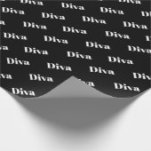 Diva Opera Singer Bold Fun Cool Zwart Wit Gift Cadeaupapier (Hoek)