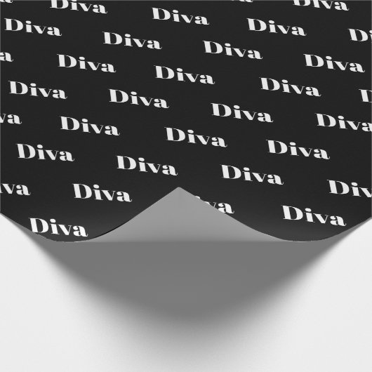 Diva Opera Singer Bold Fun Cool Zwart Wit Gift Cadeaupapier (Hoek)