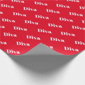 Diva Opera Singer Bold Fun Levendig Helder Rood Gi Cadeaupapier (Hoek)