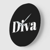 Diva Opera Singer Glam Muziek Thema Zwart Wit Grote Klok (Hoek)