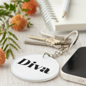 Diva Opera Singer Muziek Thema Muzikant Nieuwighei Sleutelhanger (Voorkant Rechts)