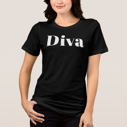 Diva Opera Singer Muzikant Minimalistische Muziek  Tri-Blend Shirt (Voorkant)
