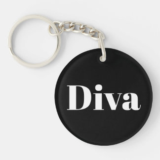 Diva Operazanger Muziekgestileerd Chic Zwart Wit Sleutelhanger