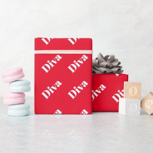 Diva Operazangeres Moedig Leuk Levendig Helder Roo Cadeaupapier