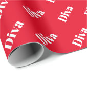Diva Operazangeres Moedig Leuk Levendig Helder Roo Cadeaupapier (Rol Hoek)